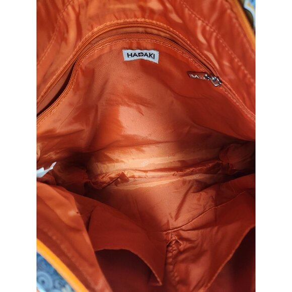 Hadaki Large Floral & Orange Tote/Crossbody Coated Canvas Bag - Picture 4 of 7